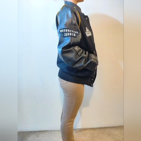 【Rare】70s vintage Shanter Sportswear/stadium leatherJackets/Embroidered logo - Picture 12 of 13